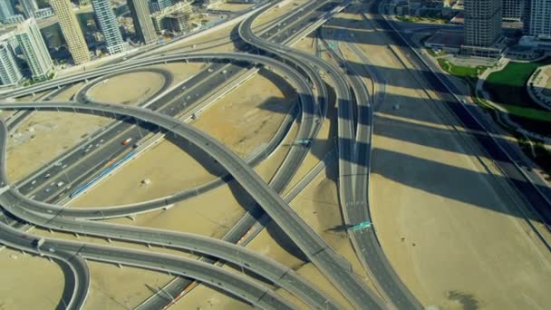 Aerial view Sheikh Zayed expressway, Dubai — Stock Video