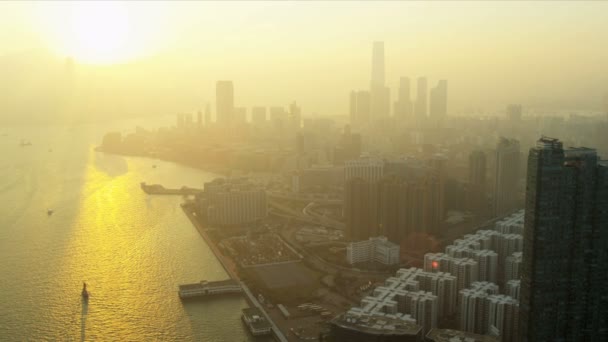 Aerial View of Condominiums Kowloon — Stock Video