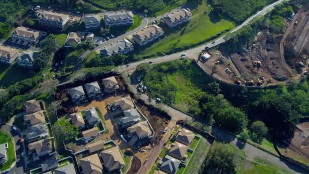 Aerial view suburban homes, Honolulu — Stock Video