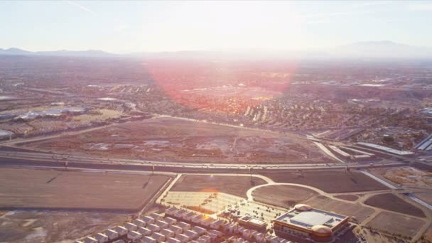 Paisagem aérea vista deserto comunidades — Vídeo de Stock