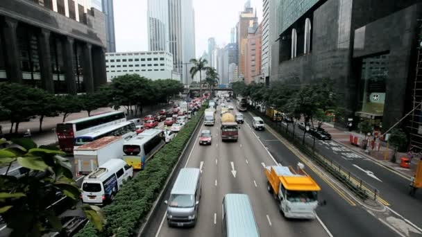 繁忙的市区道路交通 Hong 香港 — 图库视频影像