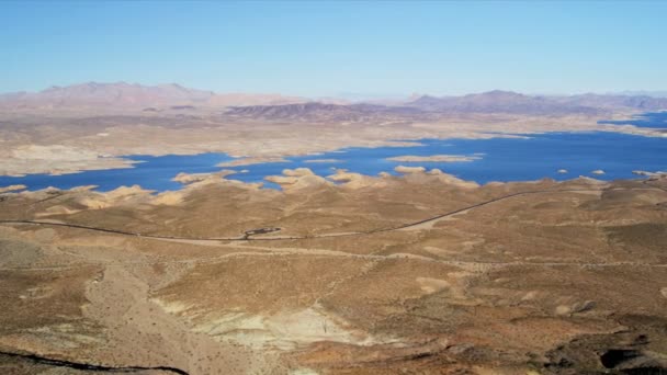 Aerial view Lake Mead reservoir, Las Vegas — Stock Video