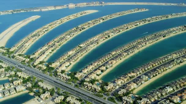 Vista aérea de Palm Jumeirah Dubai — Vídeo de stock