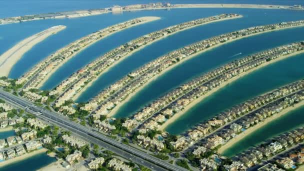 Vista aérea de Palm Jumeirah Dubai — Vídeos de Stock