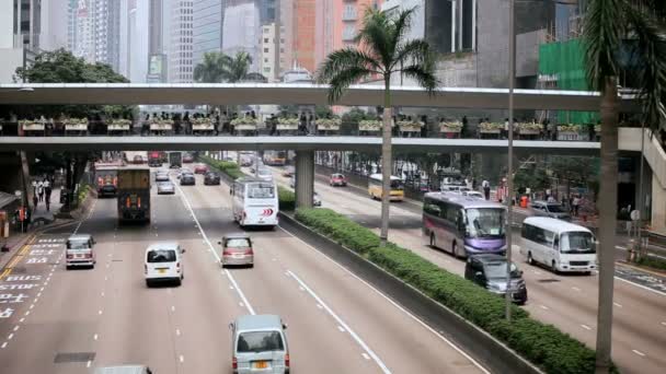 Tráfico por carretera en Hong Kong — Vídeos de Stock