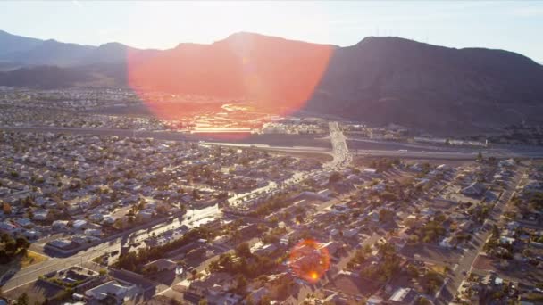 Luchtfoto landschap weergave woestijn Gemeenschappen — Stockvideo