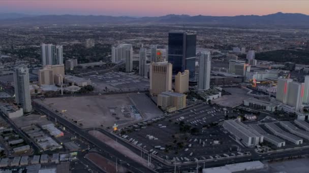 Widok z lotu ptaka zmierzch Las Vegas — Wideo stockowe