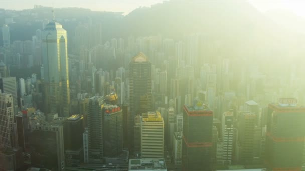 空撮ビクトリア港、香港 — ストック動画