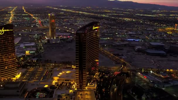 Aerial Hotel and Casino view Las Vegas — Stock Video