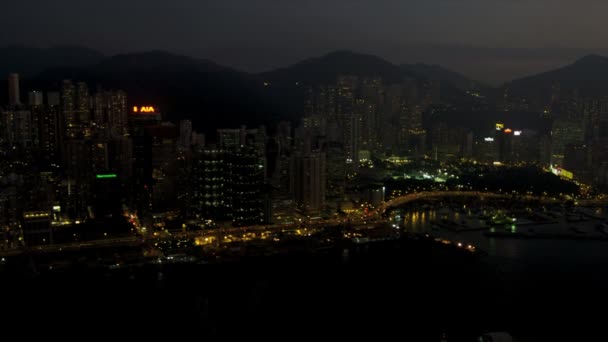 Hong Kong waterfront e Victoria Harbour — Video Stock
