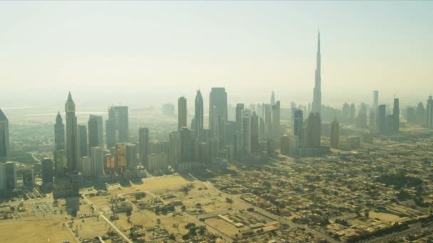 Cityscape weergave van het centrum van dubai — Stockvideo