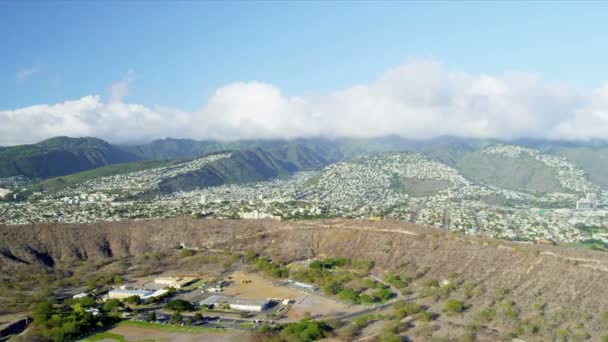 Luchtfoto van Diamond Head, Hawaii — Stockvideo