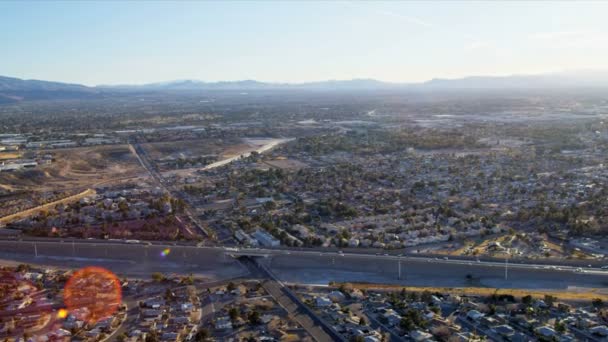 Aerial landscape view  desert communities — Stock Video