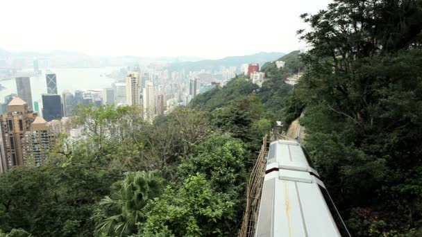 香港のケーブルカー — ストック動画