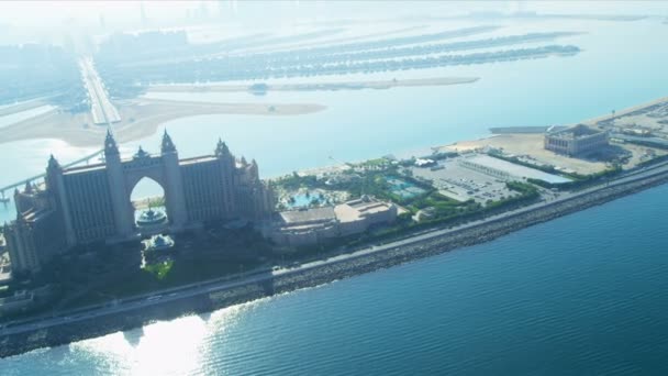 Letecký pohled na dlaň atlantis, Dubaj — Stock video