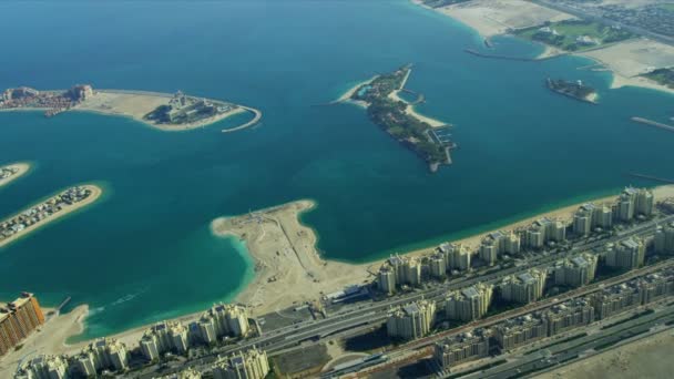 Flygfoto över palm jumeirah, dubai — Stockvideo