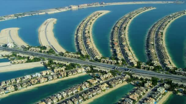 Letecký pohled na palm jumeirah, Dubaj — Stock video