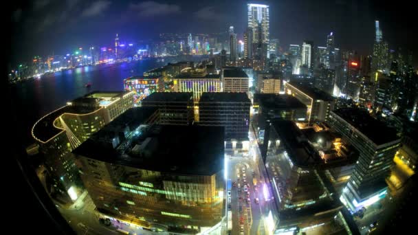 Victoria harbour och staden trafik — Stockvideo