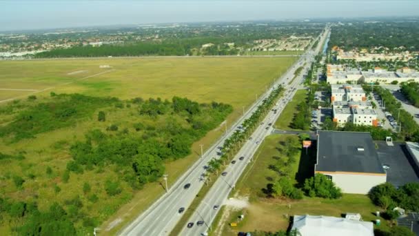 Luchtfoto handelsactiviteit, Zuid-miami — Stockvideo