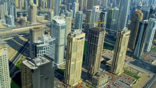 Flygfoto över dubai city skyskrapor — Stockvideo