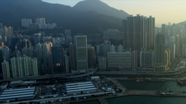 Veduta aerea del Victoria Harbour — Video Stock