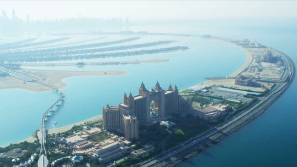 Letecký pohled na dlaň atlantis, Dubaj — Stock video