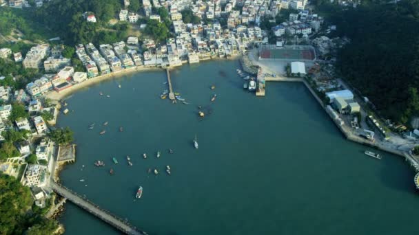 Havadan görünümü yung shue wan hong Kong — Stok video