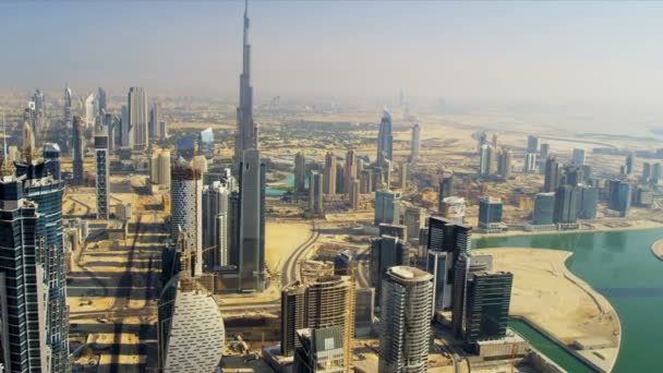 Vista aérea del centro de Dubái — Vídeos de Stock
