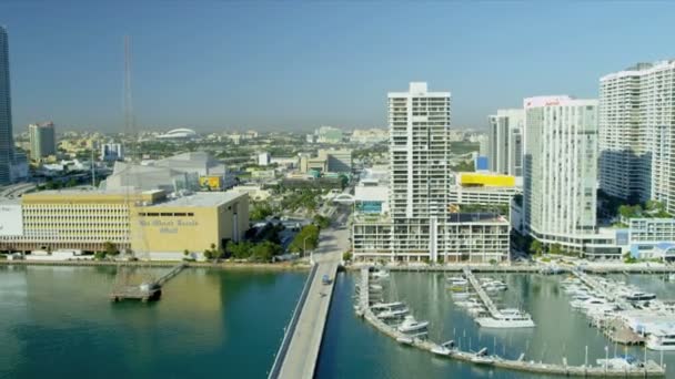 Luchtfoto Miami Herald gebouw — Stockvideo