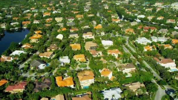 Aerial view residential  Coconut Grove South Miami — Stock Video