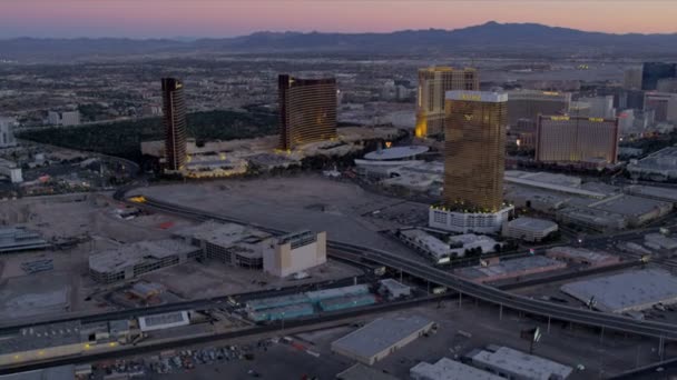 Hava alacakaranlıkta görünümünü Las Vegas — Stok video