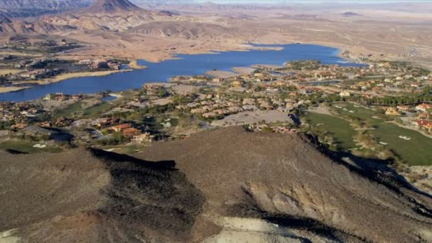 Вид с воздуха Озеро Лас-Вегас, Невада — стоковое видео