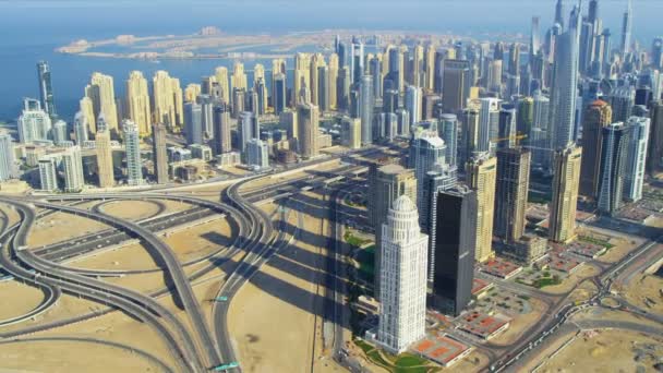 Vista aérea Dubai Sheikh Zayed Road — Vídeo de Stock