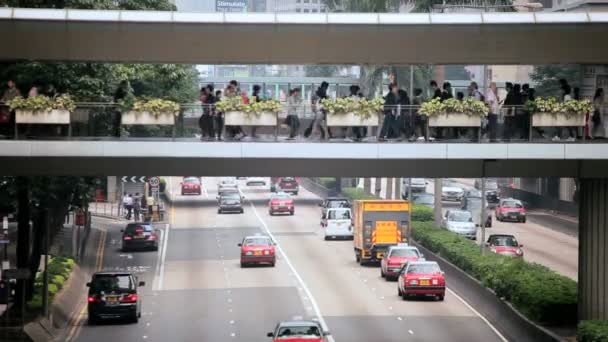 Tráfico por carretera en Hong Kong — Vídeos de Stock