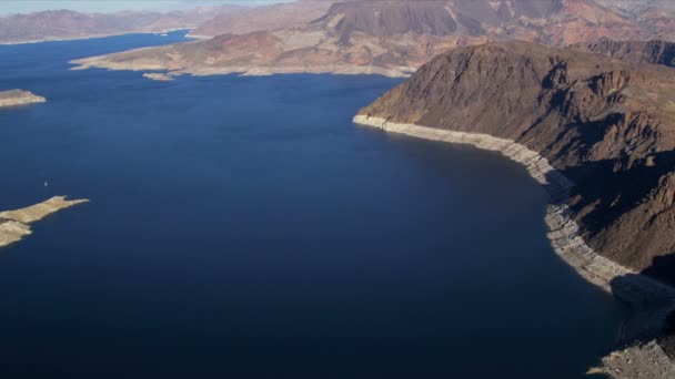 Vista aérea del embalse del lago Mead, Las Vegas — Vídeo de stock