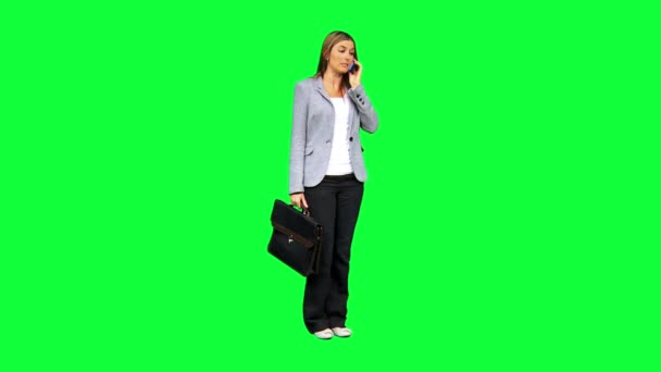 Caucasian Businesswoman with Smart Phone — Stock Video