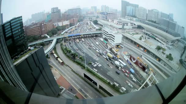 Vista de veículos Kowloon Toll road — Vídeo de Stock