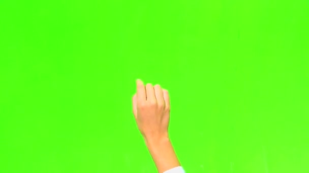 Χέρι χρησιμοποιώντας μόνο την τεχνολογία εικονικών πράσινη οθόνη — Αρχείο Βίντεο