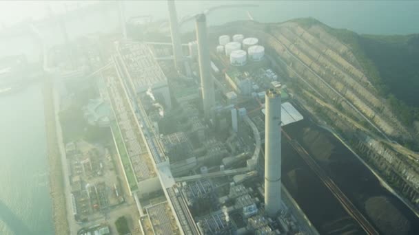 Vista aérea Lamma Power Station — Vídeos de Stock