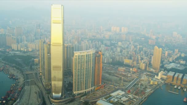 Centro de Comercio Internacional Vista Aérea — Vídeo de stock