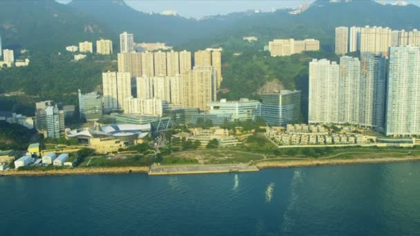 Vue Aérienne De L'île De Hong Kong Inférieure — Video