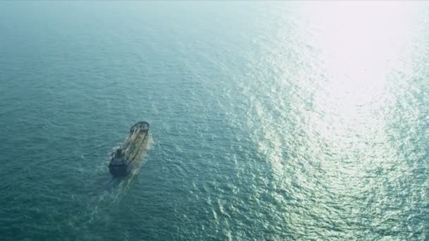 貨物貨物船香港の航空写真ビュー, — ストック動画
