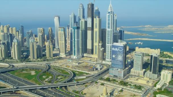 Αεροφωτογραφία του μέσα πόλης Ντουμπάι — Αρχείο Βίντεο