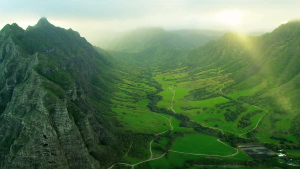 Widok z lotu ptaka Kahana Dolina — Wideo stockowe