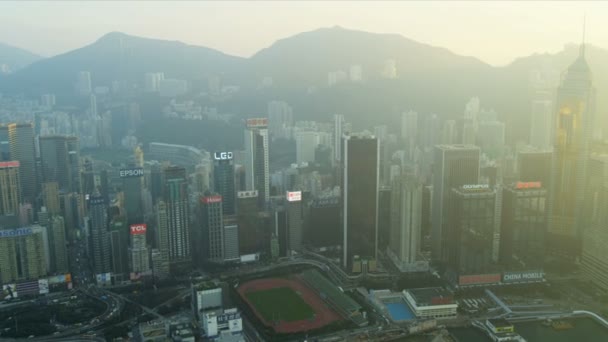 Hong Kong Island och Victoria Peak — Stockvideo