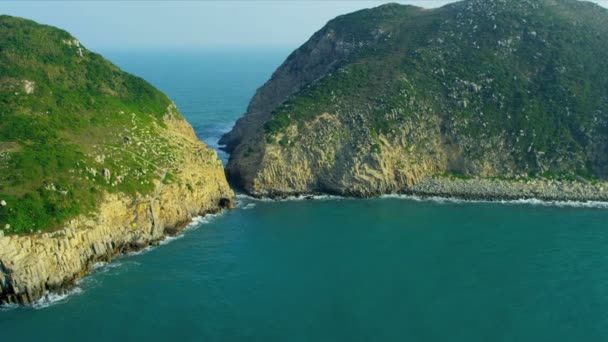 Vista aérea Ilhas costeiras nr Hong Kong — Vídeo de Stock