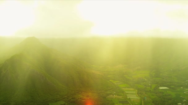 Aerial view Koolau mountain Range — Stock Video