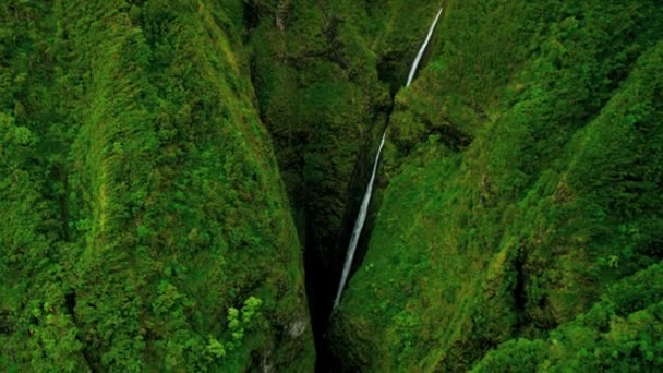 Veduta aerea della cascata di montagna — Video Stock