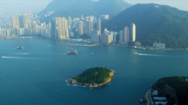 Vista aérea da Baixa de Hong Kong — Vídeo de Stock