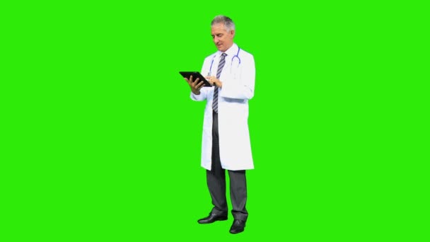 Male hospital consultant wearing white — Stock Video